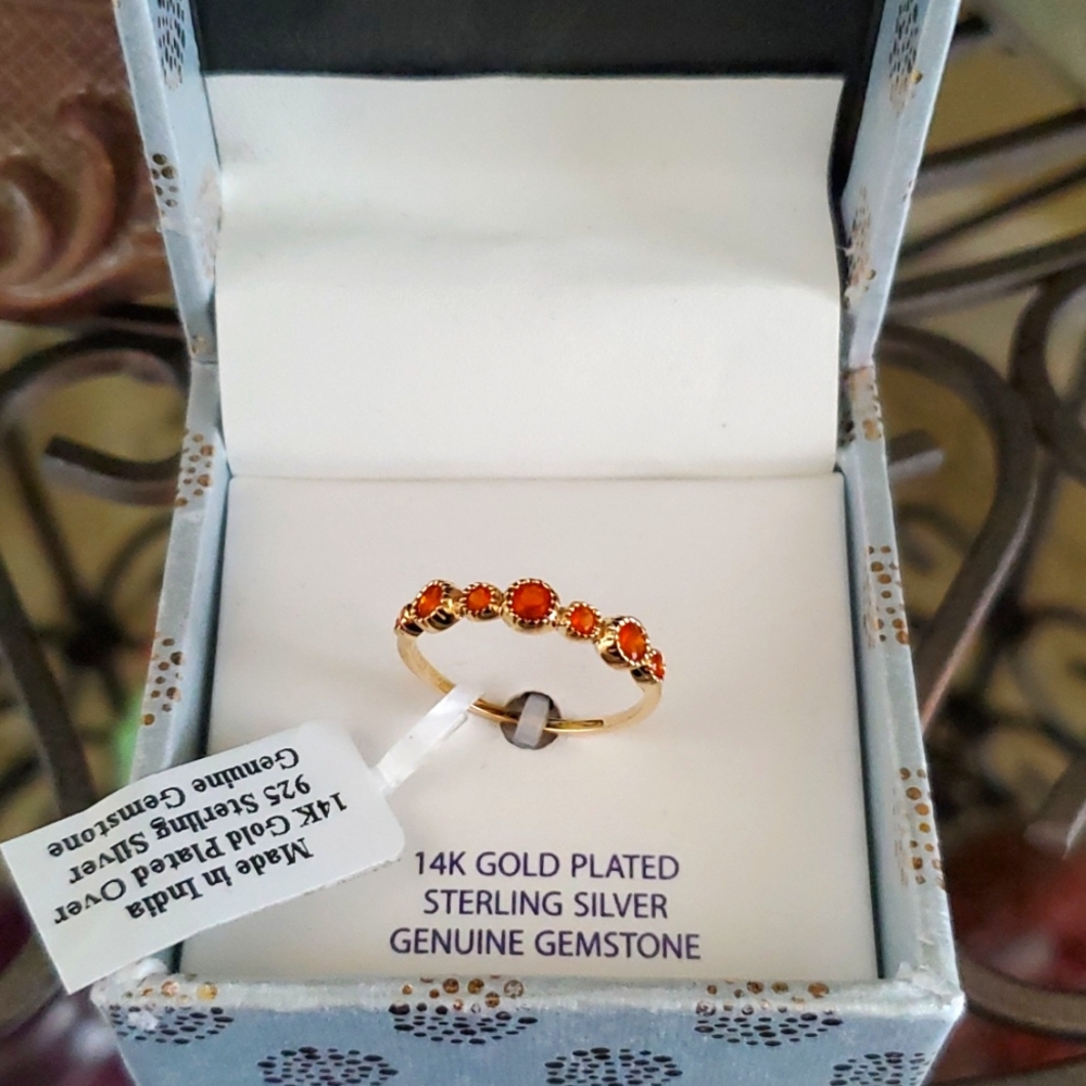 14k Gold plated Sterling Silver Gemstone Ring